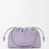 Bolso Flamenco mediano en piel de cordero napa suave Malva sucia