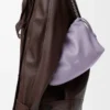 Bolso Flamenco mediano en piel de cordero napa suave Malva sucia
