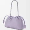 Bolso Flamenco mediano en piel de cordero napa suave Malva sucia