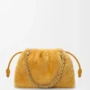 Bolso Flamenco mediano en piel de oveja amarilla