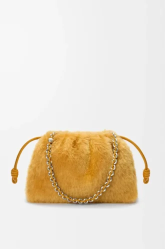 Bolso Flamenco mediano en piel de oveja amarilla