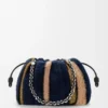 Bolso Flamenco mediano en punto jacquard Multicolor Azul marino intenso Bolso Flamenco mediano en punto jacquard Multicolor Azul marino intenso