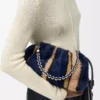 Bolso Flamenco mediano en punto jacquard Multicolor Azul marino intenso Bolso Flamenco mediano en punto jacquard Multicolor Azul marino intenso