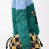 Bolso Flamenco mediano en punto jacquard Multicolor Azul marino intenso Bolso Flamenco mediano en punto jacquard Multicolor Azul marino intenso