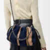Bolso Flamenco mediano en punto jacquard Multicolor Azul marino intenso Bolso Flamenco mediano en punto jacquard Multicolor Azul marino intenso