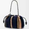 Bolso Flamenco mediano en punto jacquard Multicolor Azul marino intenso Bolso Flamenco mediano en punto jacquard Multicolor Azul marino intenso