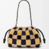 Bolso Flamenco mediano en punto jacquard Multicolor Azul marino intenso Bolso Flamenco mediano en punto jacquard Multicolor Azul marino intenso