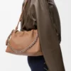 Bolso Flamenco mediano en suave piel de cordero napa color moca