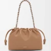 Bolso Flamenco mediano en suave piel de cordero napa color moca