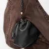 Bolso Flamenco mediano en suave piel de cordero napa. Negro