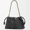 Bolso Flamenco mediano en suave piel de cordero napa. Negro