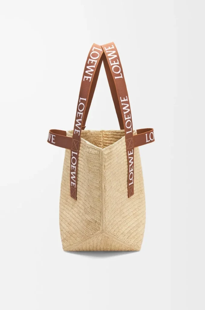 Bolso Fold Shopper en rafia Natural/Tan Bolso Fold Shopper en rafia Natural/Tan