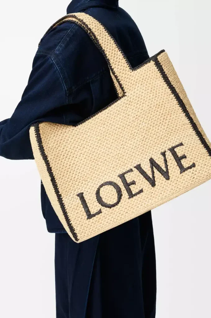Bolso grande LOEWE Font en rafia Natural Bolso grande LOEWE Font en rafia Natural