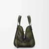 Bolso Hammock compacto en ante y piel de becerro clásica Caqui/Verde Bolso Hammock compacto en ante y piel de becerro clásica Caqui/Verde