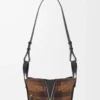 Bolso Hammock compacto en ante y piel de becerro clásica. Marrón claro/Negro Bolso Hammock compacto en ante y piel de becerro clásica. Marrón claro/Negro