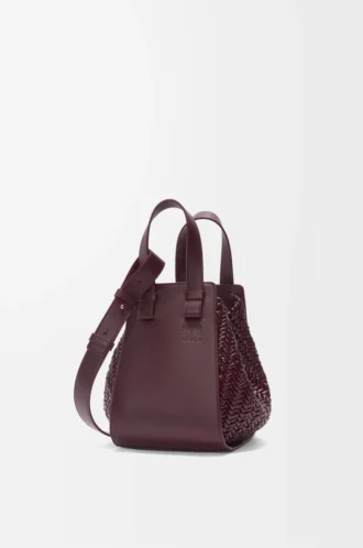 Bolso Hammock compacto en piel de becerro burdeos oscuro