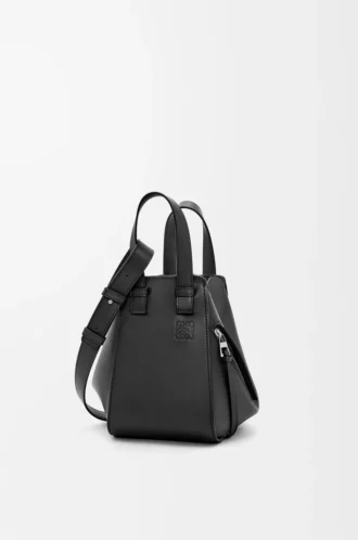 Bolso Hammock compacto en piel de becerro clásica Negro