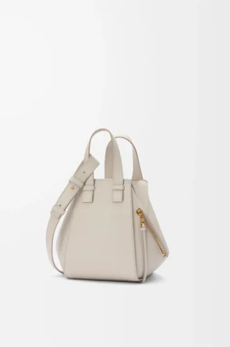 Bolso Hammock compacto en piel de becerro granulada suave Light Ghost