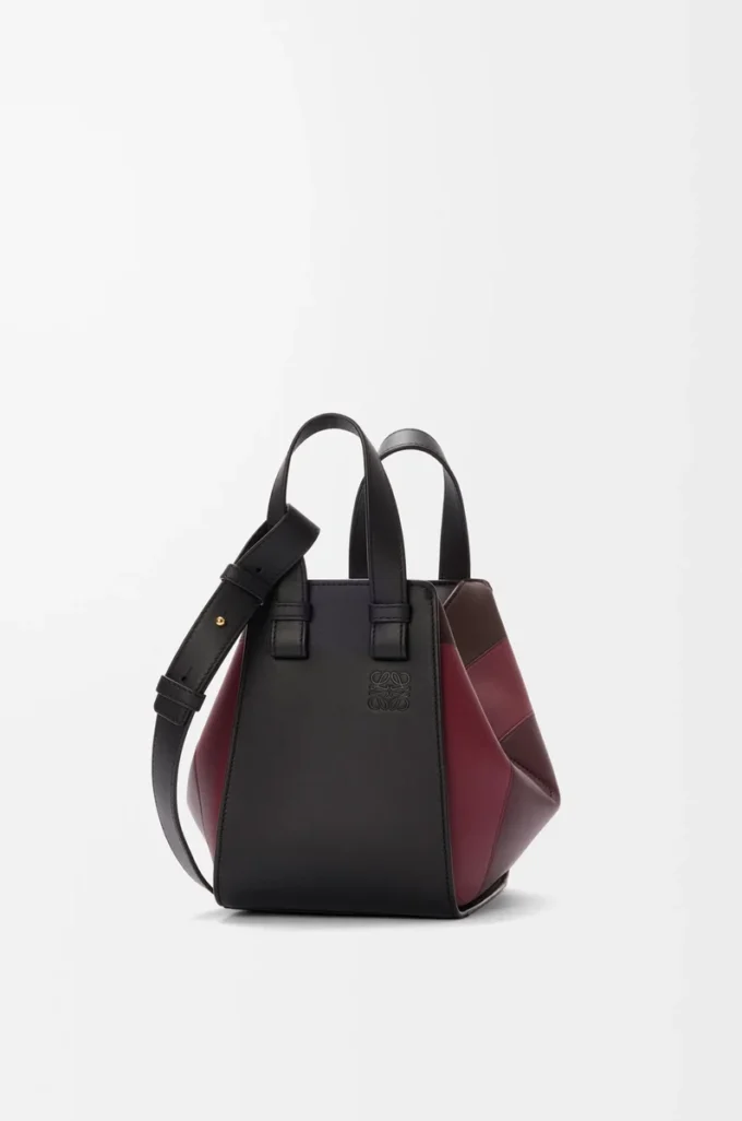 Bolso Hammock compacto en piel de becerro napa negro/burdeos Bolso Hammock compacto en piel de becerro napa negro/burdeos