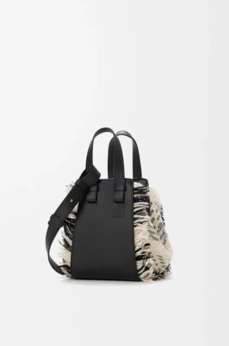 Bolso Hammock compacto en tejido textil Negro/Blanco