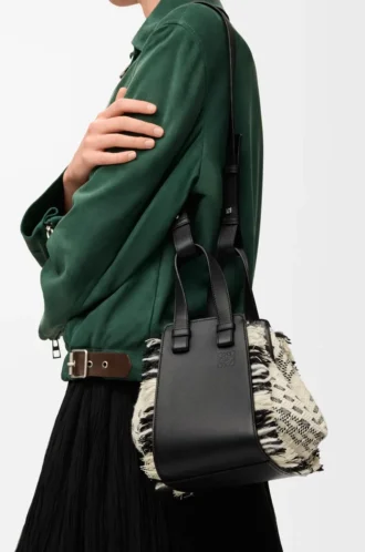 Bolso Hammock compacto en tejido textil Negro/Blanco