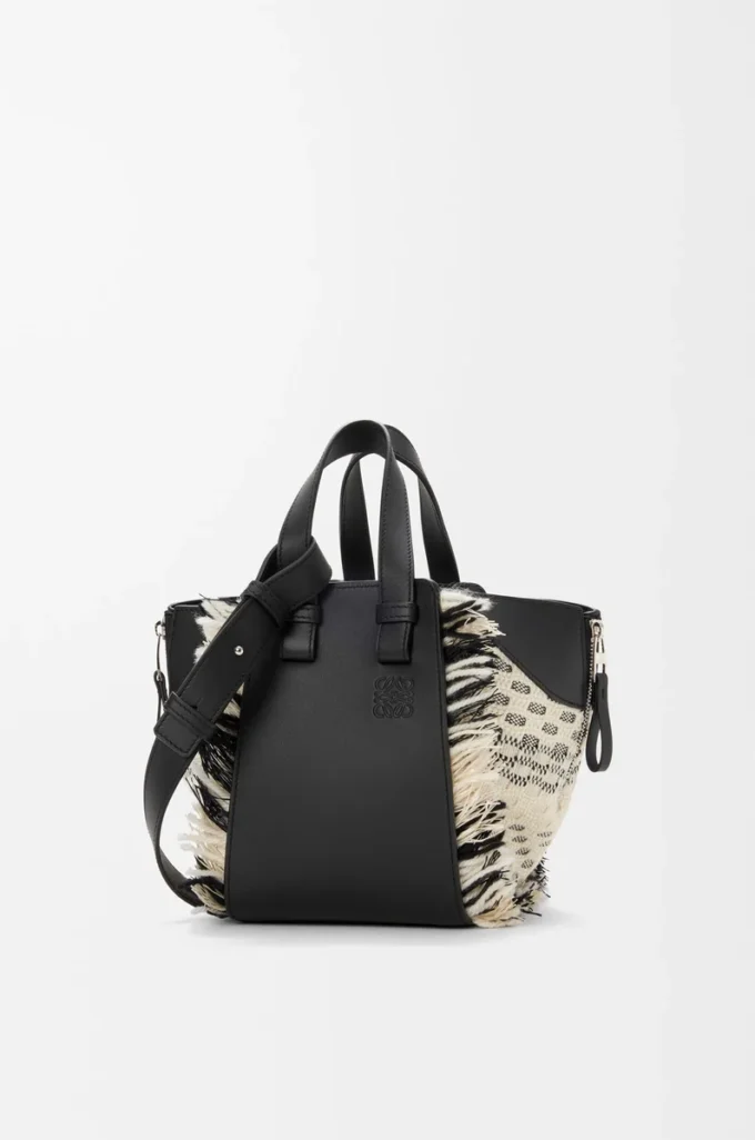 Bolso Hammock compacto en tejido textil Negro/Blanco Bolso Hammock compacto en tejido textil Negro/Blanco