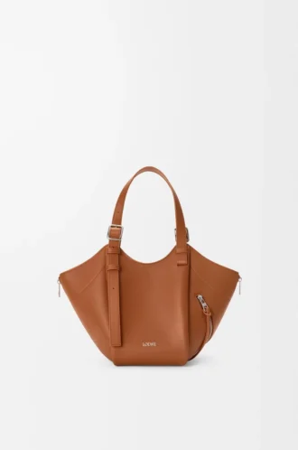 Bolso Hammock Flip en piel de becerro clásica color ardilla