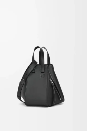Bolso Hammock pequeño en piel de becerro clásica Negro