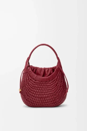 Bolso hobo Diamond en piel de becerro Cherry