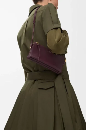 Bolso Joya de piel de becerro napa Burdeos oscuro