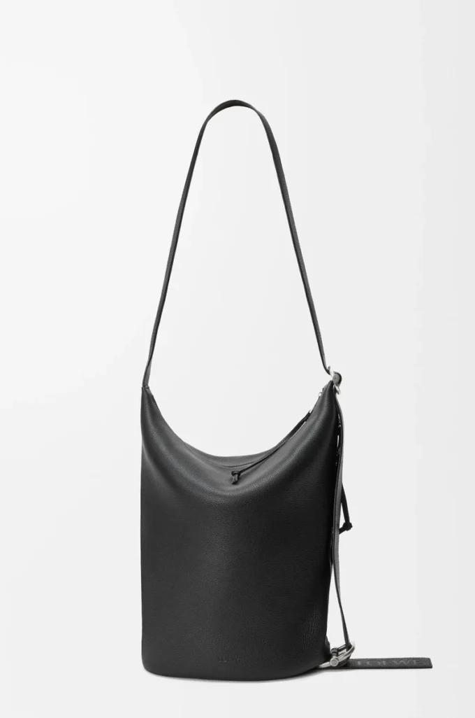 Bolso Loop de piel de becerro granulada flexible Negro Bolso Loop de piel de becerro granulada flexible Negro