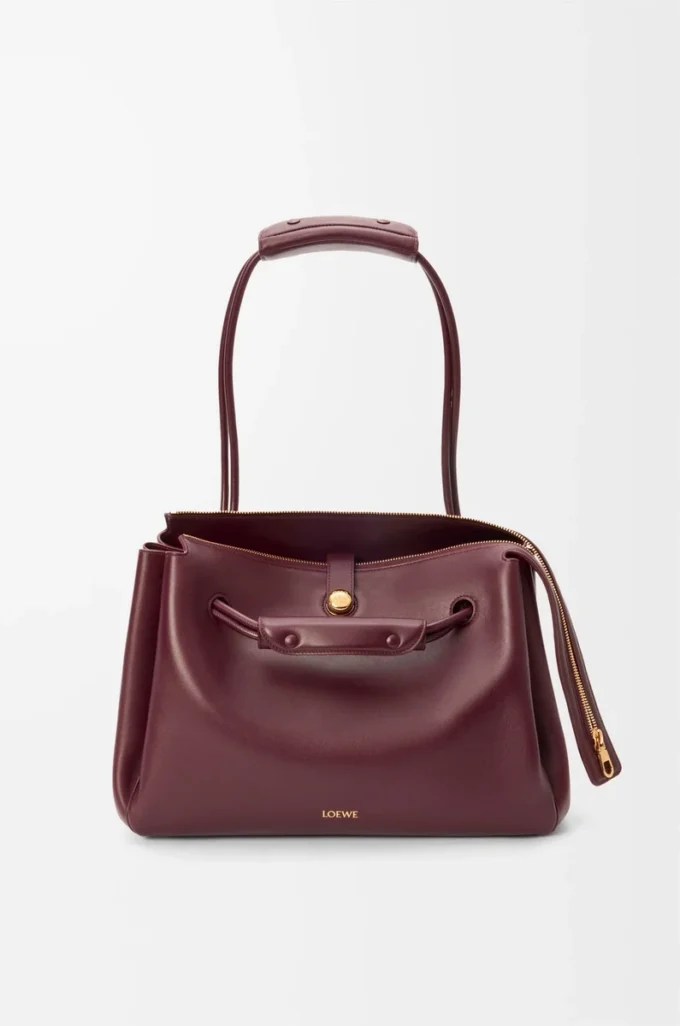 Bolso Madrid grande en piel de becerro flexible Burdeos oscuro Bolso Madrid grande en piel de becerro flexible Burdeos oscuro