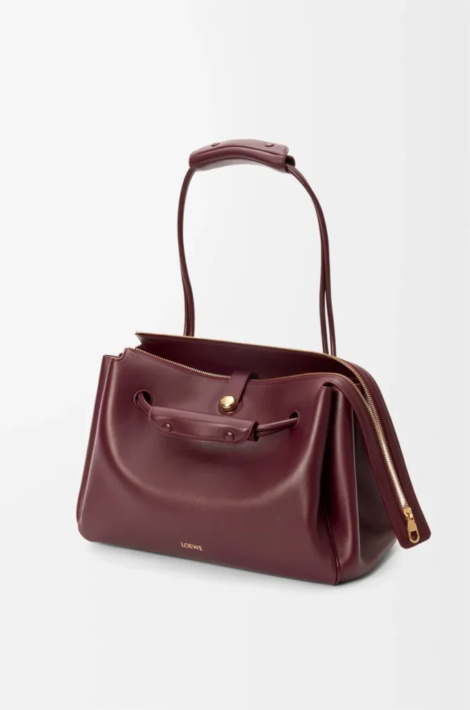 Bolso Madrid grande en piel de becerro flexible Burdeos oscuro Bolso Madrid grande en piel de becerro flexible Burdeos oscuro