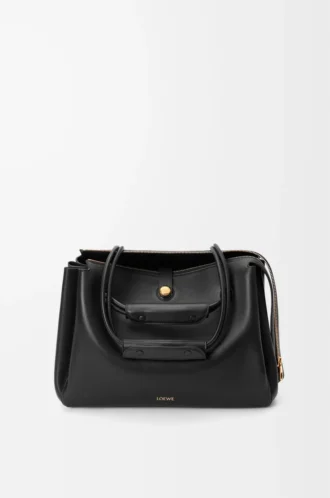 Bolso Madrid grande en piel de becerro flexible, color negro