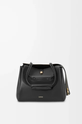 Bolso Madrid mediano en piel de becerro flexible, color negro