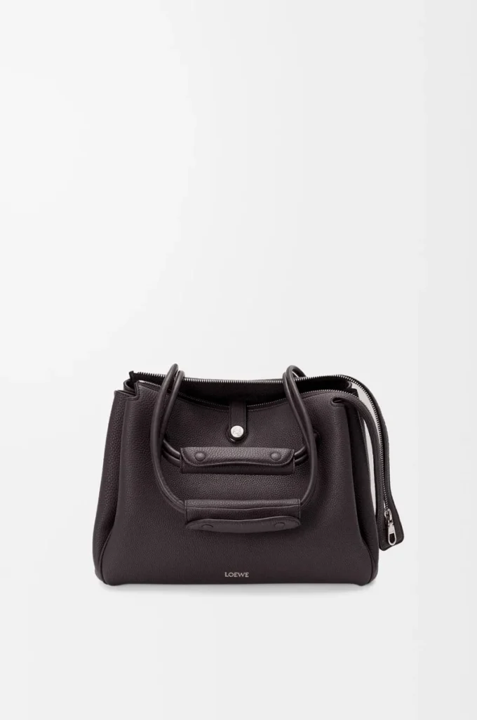 Bolso Madrid mediano en piel de becerro granulada flexible Dark Ebony Bolso Madrid mediano en piel de becerro granulada flexible Dark Ebony