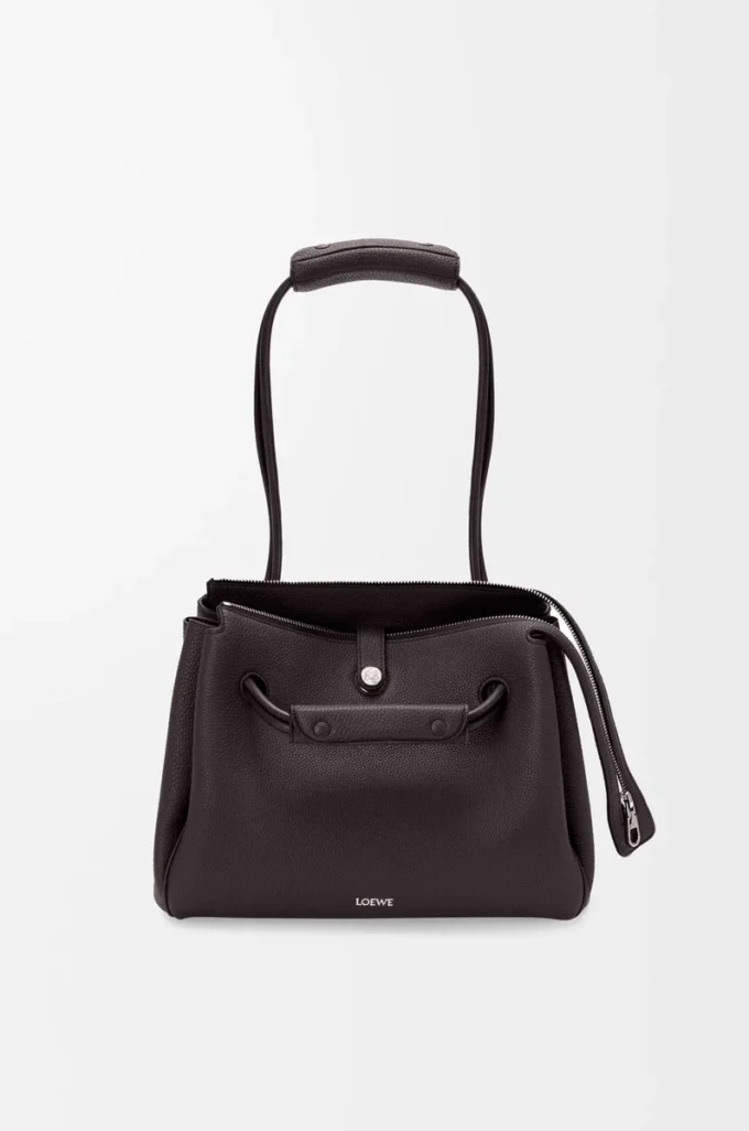 Bolso Madrid mediano en piel de becerro granulada flexible Dark Ebony Bolso Madrid mediano en piel de becerro granulada flexible Dark Ebony