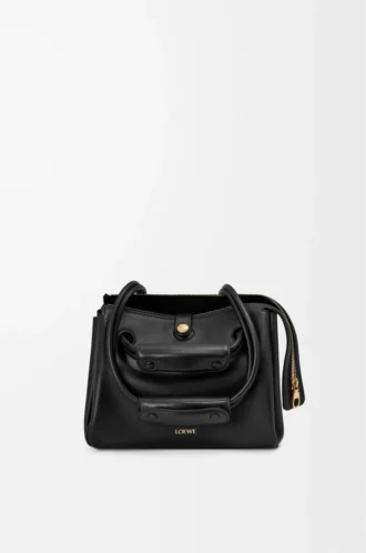 Bolso Madrid pequeño en piel de becerro flexible, color negro