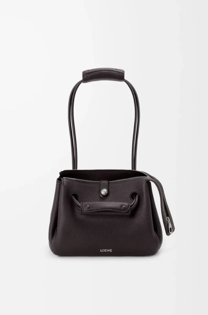 Bolso Madrid pequeño en piel de becerro granulada flexible Dark Ebony Bolso Madrid pequeño en piel de becerro granulada flexible Dark Ebony