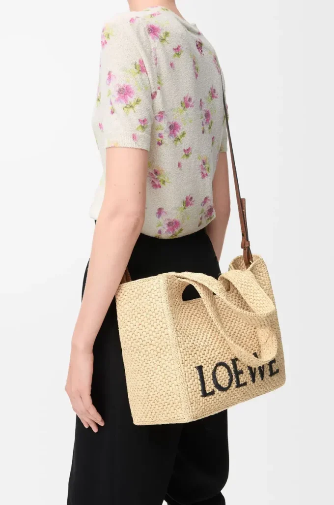 Bolso mediano LOEWE Font en rafia natural Bolso mediano LOEWE Font en rafia natural