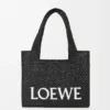 Bolso mediano LOEWE Font en rafia negro Bolso mediano LOEWE Font en rafia negro