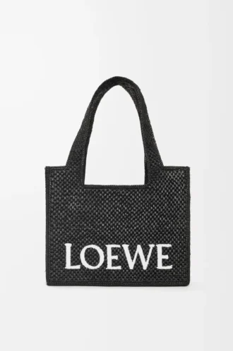 Bolso mediano LOEWE Font en rafia negro