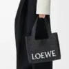 Bolso mediano LOEWE Font en rafia negro Bolso mediano LOEWE Font en rafia negro