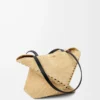 Bolso mediano Puzzle Fold en rafia natural Bolso mediano Puzzle Fold en rafia natural