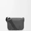 Bolso mensajero Military XS en piel de becerro granulada suave color antracita Bolso mensajero Military XS en piel de becerro granulada suave color antracita