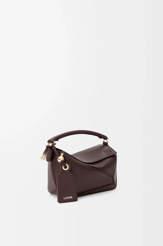 Bolso Mini Featherlight Puzzle en piel de cordero napa marrón oscuro Bolso Mini Featherlight Puzzle en piel de cordero napa marrón oscuro