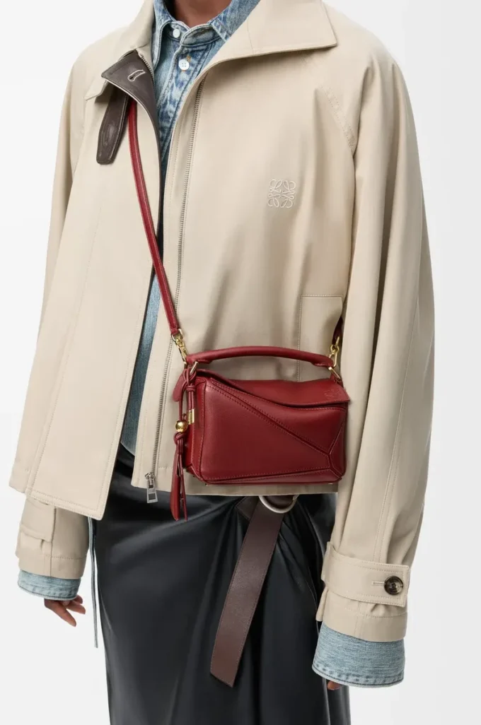 Bolso Mini Featherlight Puzzle en piel de cordero napa rojo quemado Bolso Mini Featherlight Puzzle en piel de cordero napa rojo quemado