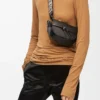 Bolso Mini Gate Dual en suave piel de becerro y jacquard Negro Bolso Mini Gate Dual en suave piel de becerro y jacquard Negro