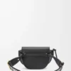 Bolso Mini Gate Dual en suave piel de becerro y jacquard Negro Bolso Mini Gate Dual en suave piel de becerro y jacquard Negro