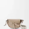 Bolso Mini Gate Dual en suave piel de becerro y jacquard Sand Bolso Mini Gate Dual en suave piel de becerro y jacquard Sand